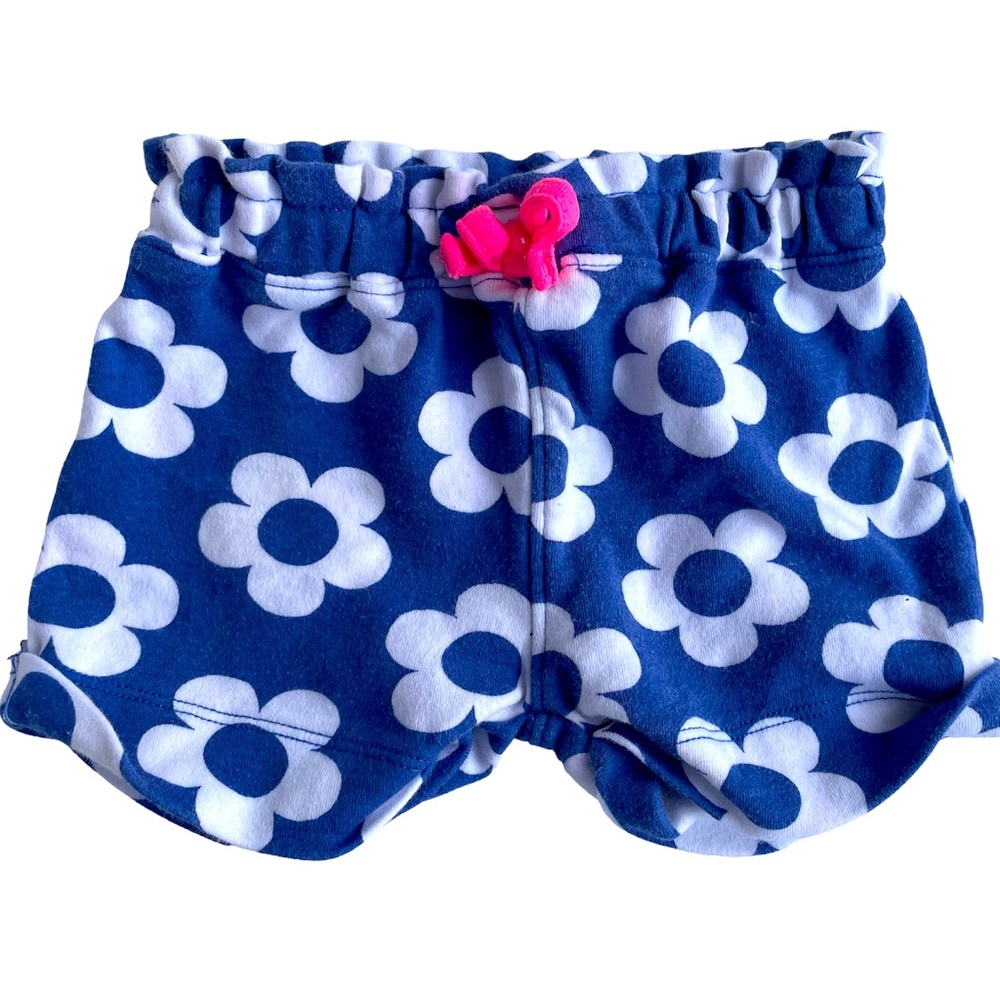 Carter’s child of mine 3-6 months pants flowers white and blue shorts